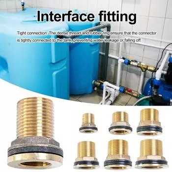 Комплект латунных соединителей для резервуара для воды 1/2 внутренняя резьба NPT 3/4 наружная резьба GHT соединитель для ведра фитинг переборки с резиновым кольцом резьбовой адаптер для резервуара для воды A