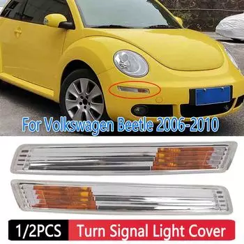 Комплект левого и правого переднего бампера для указателя поворота, корпусы для Volkswagen Beetle 2006-2010, передний угловой стояночный фонарь NoBulb