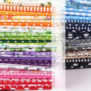 Комплект лоскутного шитья своими руками из хлопка и льна с цветочным рисунком и напечатанными блоками 7 pieces красный