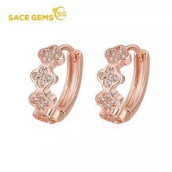 Комплект медных серег SACE GEMS с серьгами из трилистника с цирконом, модные женские модные персонализированные украшения золотой
