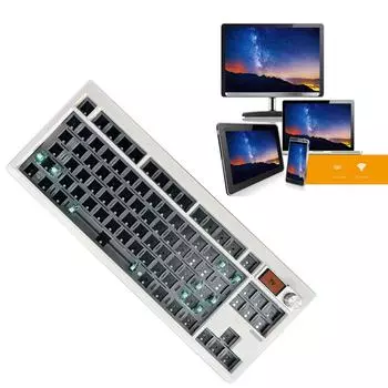 Комплект механической клавиатуры GMK87 Удобная замена переключателей 3 режима BT5/2.4G/UsbC Горячая замена подсветки разноцветный