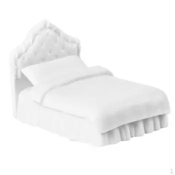 Комплект миниатюрной односпальной кровати 8 см, мебель для кукольного домика