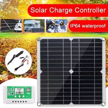 Комплект монокристаллической солнечной панели 20 Вт с контроллером IP64, водонепроницаемые аксессуары для контроллера заряда солнечной энергии с высокой скоростью преобразования 12v
