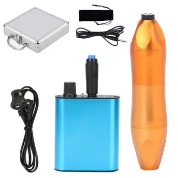 Комплект моторной ручки для татуировки, профессиональная тату-машинка, блок питания, беспроводная педаль для начинающих UK Plug