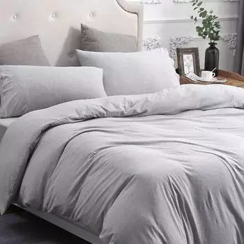 Комплект мягких двойных эластичных хлопковых пододеяльников — 3 варианта цвета