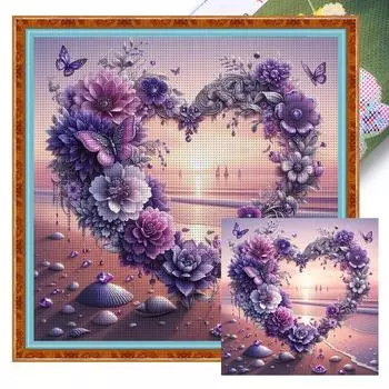 Комплект наклеек из ko-Baumwolle 11 CT Bedruckt Strandherz Kreuzstich-Set A 2