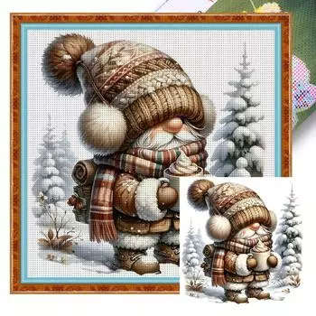 Комплект наклеек из ko-Baumwolle 11 CT Bedruckt Kaffeezwerg Kreuzstich-Set 1