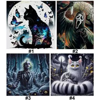 Комплект наклеек из ko-Baumwolle 11 CT Bedruckt Halloween-Kreuzstich-Set Ar 1