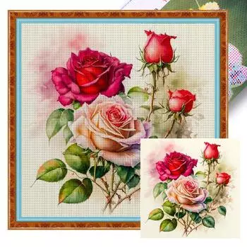 Комплект наклеек из комплекта ko-Baumwolle 11 CT, набор Blumen-Kreuzstich-Set Art.- 3