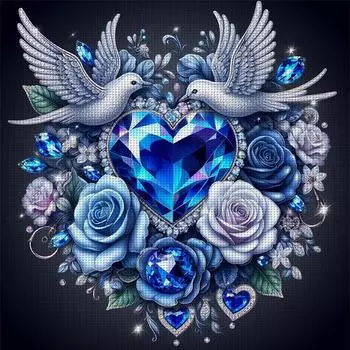 Комплект наклеек из комплекта ko-Baumwolle 11 CT Herz-Kreuzstich-Set 3