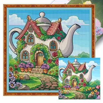 Комплект наклеек из комплекта ko-Baumwolle 11 CT berucktes Haus-Kreuzstich-Set 3