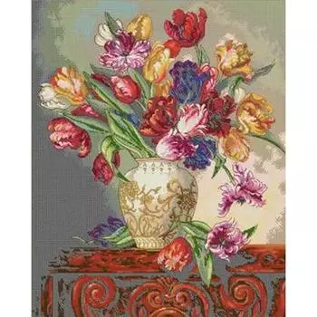 Комплект наклеек из комплекта ko-Baumwolle 14 CT Blumen-Kreuzstich-Set HA184