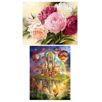 Комплект наклеек из ткани ko-Baumwolle 18 карат, набор Blumen-Kreuzstich-Set Art.- 1