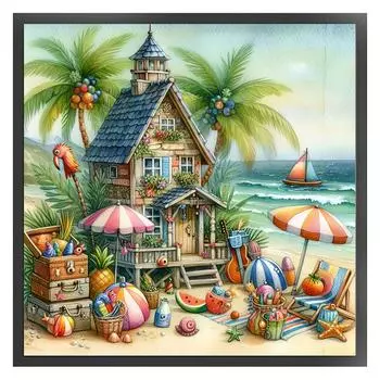 - Комплект наклеек от ko-Baumwolle 11 CT berucktes Haus-Kreuzstich-Se 4