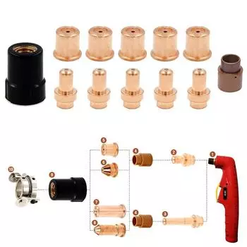 Комплект наконечников плазменных электродов, совместимый с резаком Eastwood Versa-Cut 40