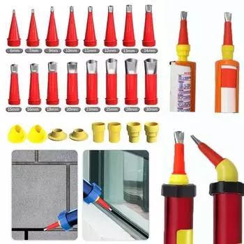 Комплект насадок для швов. 16 размеров. Универсальные интегрированные насадки для красоты швов с 6 основаниями. Многоразовые насадки с дизайном «утконос». Насадки для точного заполнения швов. 22PCS