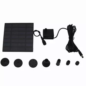 Комплект насоса для пруда с фонтаном на солнечной батарее мощностью 1,2 Вт с 6 насадками для небольшого пруда BirdBath Garden