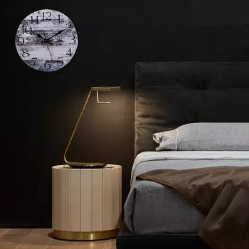 Комплект настенных часов Деревянные подвесные часы 10 дюймов Бесшумные нетикающие часы Декоративные ретро круглые часы на батарейках Подвесные часы синий