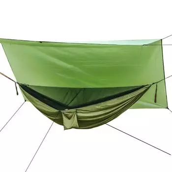 Комплект навеса для гамака с москитной сеткой, противомоскитный гамак, водонепроницаемый гамак для кемпинга с солнцезащитным козырьком и москитной сеткой