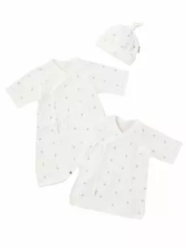 Комплект нижнего белья Baby Made in Short, комплект из 3 предметов, детская яхта [Anna Nicola], одежда для новорожденных, Япония, с принтом и нижнее белье, шапочка, комплект, для мальчиков, для девочек, 50-60