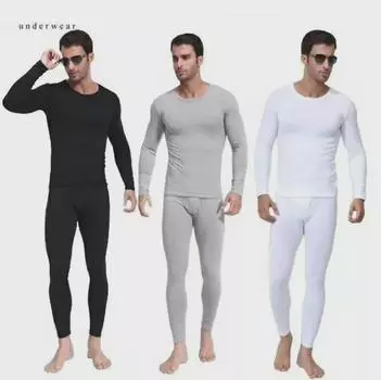 Комплект нижнего белья C ont Kind для мужчин, осень/зима, теплый, из чистого хлопка, тонкий XL