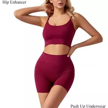 Комплект нижнего белья из 2 предметов, женские бесшовные комплекты с бюстгальтером, беспроводной бюстгальтер, сексуальные женские трусы с высокой талией, удобные базовые трусы без косточек, нижнее белье S чёрный