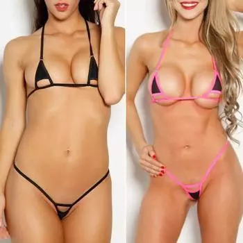 Комплект нижнего белья из 2 шт./компл., без косточек, с открытой спиной, с лямкой на шее, тонкий пояс, сексуальный бюстгальтер, трусики