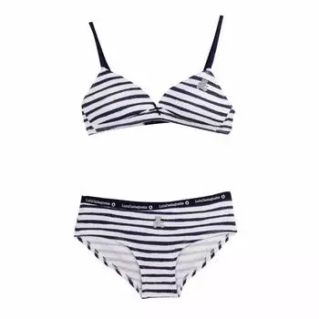 Комплект нижнего белья в полоску, 10-16 лет Детский LULU CASTAGNETTE 12/14 ans белый