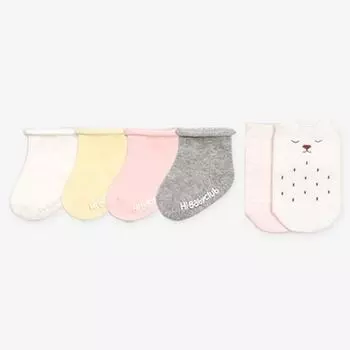 Комплект носков Hi Baby Club Newborn Rolling + Bear, 6 предметов, корейские детские товары