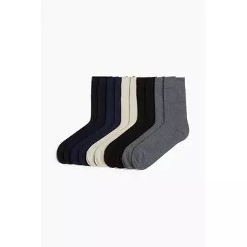 Комплект носков HM, 10 пар, темно-синий, бежевый 3739