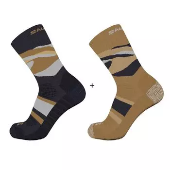 Комплект носков OUT ALPS CREW ALPS CREW BROWN L [Salomon] 2 пары 2 упаковки (В НАЛИЧИИ 2-УПАКОВКА) УГЛЕРОД/БРОНЗА