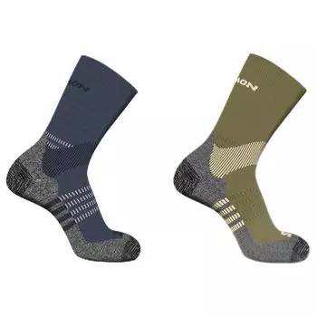 Комплект носков X ULTRA ACCESS CREW ULTRA ACCESS CREW Gothic S [Salomon] 2 пары 2-PAC (X 2-ПАК) Оливковый/ГРИЗАЙЛЬ