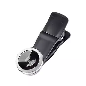 Комплект объективов для камеры с клипсой 3 в 1, 180° «рыбий глаз» + 0,67-кратный широкоугольный объектив + макрообъектив для смартфонов Android, iPhone, Samsung чёрный