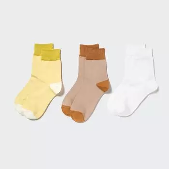 Комплект обычных носков UNIQLO JAPAN, 3 пары, цветной блок