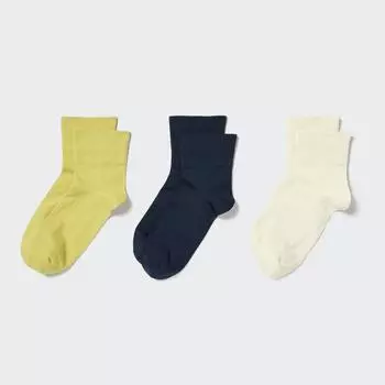Uniqlo Japan Regular Socks Set 3 Pair Crew Taper 00 WHITE/2325