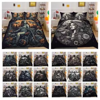 Комплект одеял с принтом «Красота черепа», один размер, полиэстер, мужской высококачественный домашний текстиль, высокий рейтинг UK Single 135x200cm