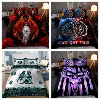 Комплект одеял Tmarc Tee Dragon and Wolf Mandala Постельное белье Декор для спальни Single 135x200cm