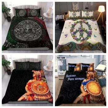 Комплект одеял Tmarc Tee Настроить имя Xmas Пара Череп Комплект постельного белья Наволочка Single 135x200cm