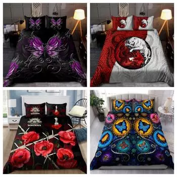 Комплект одеял Tmarc Tee с индивидуальным именем, чехол для постельного белья с бабочкой, наволочка Single 135x200cm