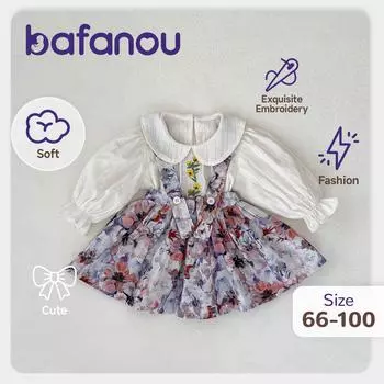Комплект одежды для девочек, топ с вышитыми цветами, цветочная юбка, 2 предмета, осенняя детская одежда bafanou 66100 66cm(3-6M)