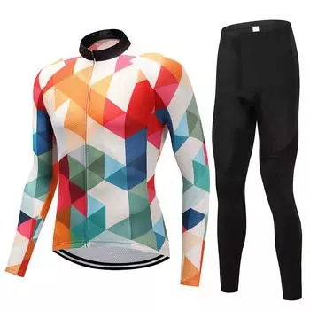 Комплект одежды для езды на велосипеде, комплект одежды для мужчин и женщин с длинным рукавом, костюм для велосипедной одежды S