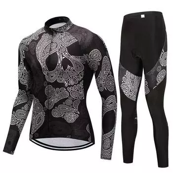 Комплект одежды для езды на велосипеде с защитой от пота, комплект одежды для мужчин и женщин с длинными рукавами, костюм для велосипедной одежды S