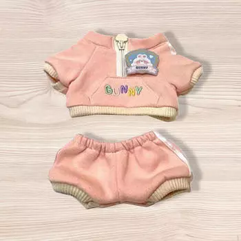 Комплект одежды для куклы из 2 предметов, спортивная одежда с капюшоном и штанами для 8-дюймовой куклы розовый