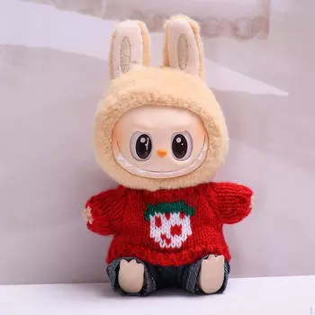 Комплект одежды для кукол 15 см - 17 см со свитером и джинсами для плюшевых игрушек красный