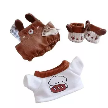 Комплект одежды для кукол 17 см, аксессуары для кукол, топ с сердечками, шарф, шапка, без кукол One Size