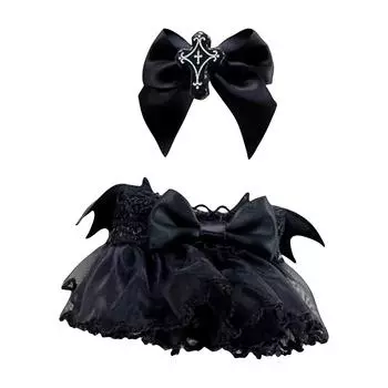 Комплект одежды для кукол 17 см, аксессуары для кукол, топ с сердечками, шарф, шапка, без кукол One Size чёрный