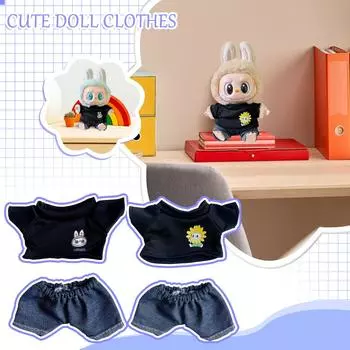 Комплект одежды для кукол 17 см, аксессуары для кукол, топ с сердечками, шарф, шапка, без кукол One Size