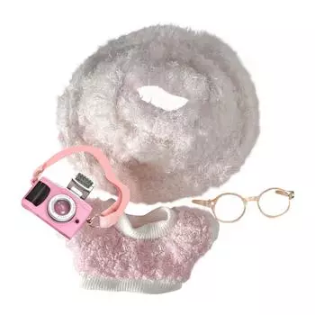 Комплект одежды для кукол 17 см, аксессуары для кукол, топ с сердечками, шарф, шапка, без кукол One Size