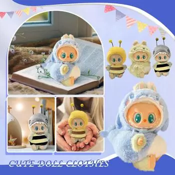 Комплект одежды для кукол 17 см, аксессуары для кукол, топ с сердечками, шарф, шапка, без кукол One Size