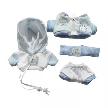 Комплект одежды для кукол 17 см, аксессуары для кукол, топ с сердечками, шарф, шапка, без кукол One Size